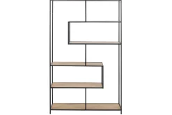 Sale Miliboo Biblioteca industrial metal negro y madera L114 cm TRESCA