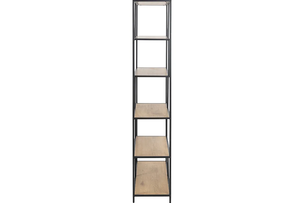 Sale Miliboo Biblioteca industrial metal negro y madera L114 cm TRESCA