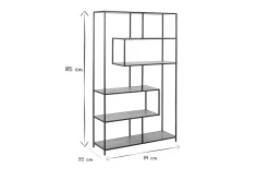 Sale Miliboo Biblioteca industrial metal negro y madera L114 cm TRESCA