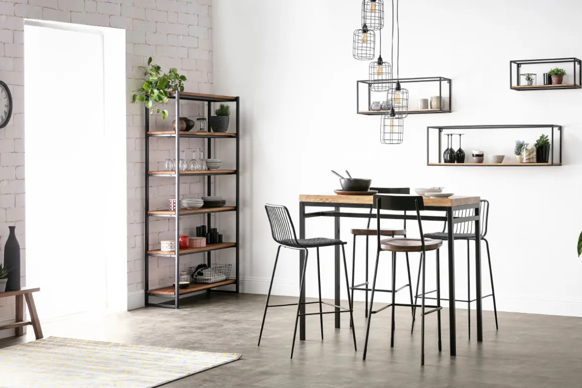 Sale Miliboo Biblioteca industrial metal y madera ARISTOTE