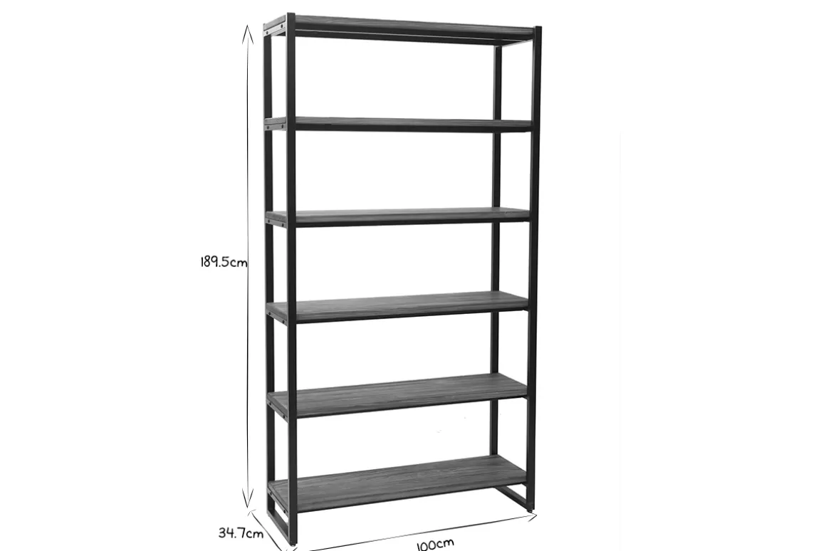Sale Miliboo Biblioteca industrial metal y madera ARISTOTE