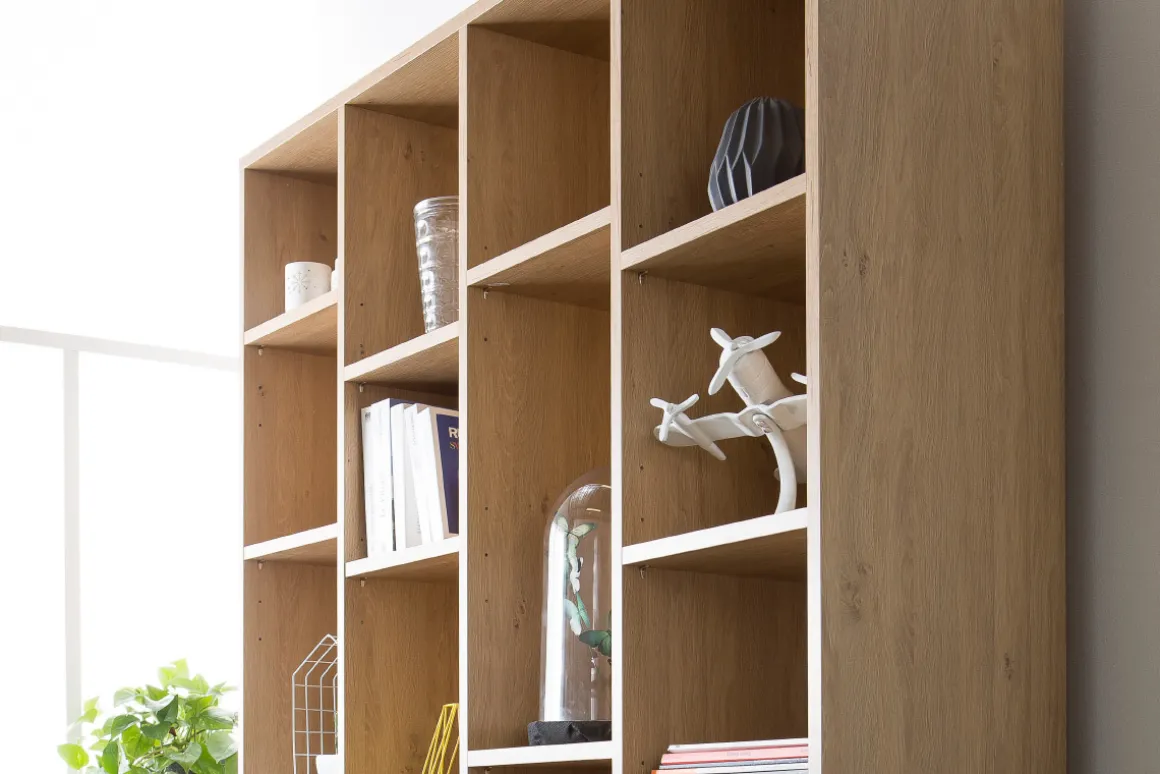 Best Sale Miliboo Biblioteca moderna en madera color roble RYTHM