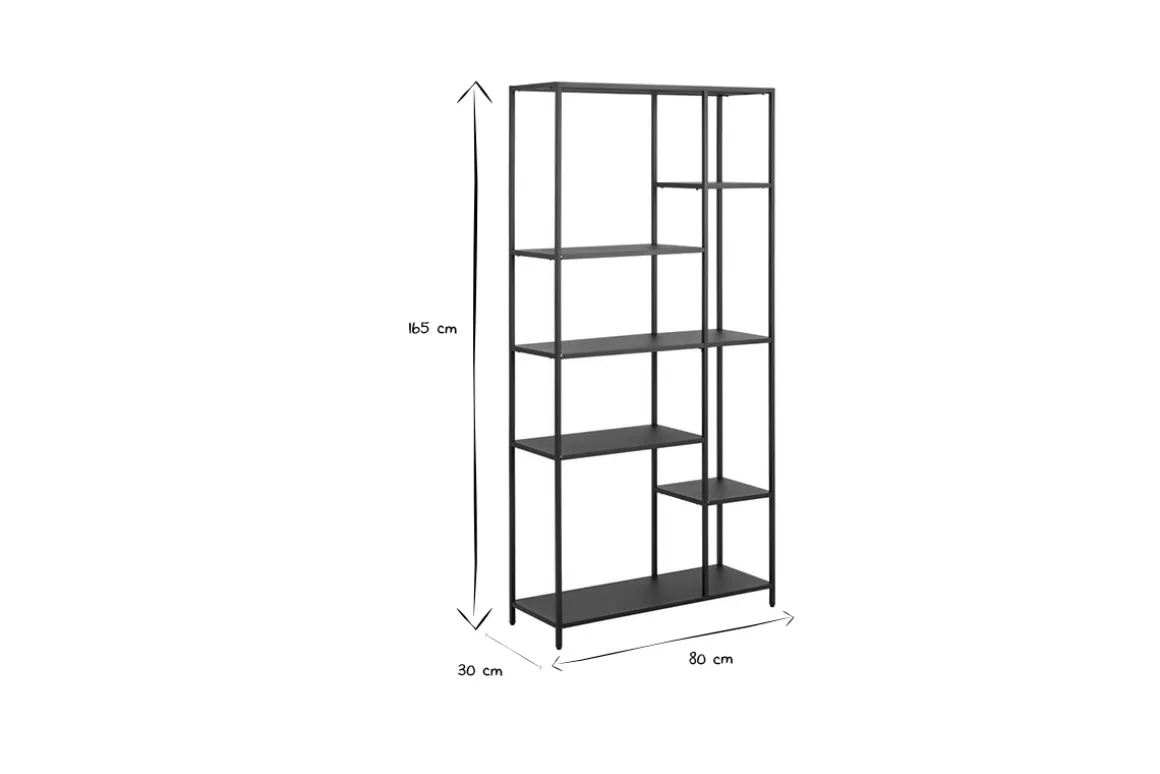 Discount Miliboo Biblioteca moderna en metal negro A165 cm PODIUM