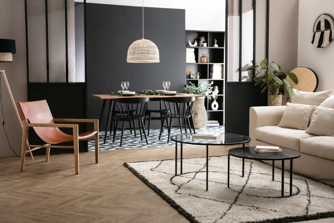 Sale Miliboo Biblioteca moderna madera negra EPURE