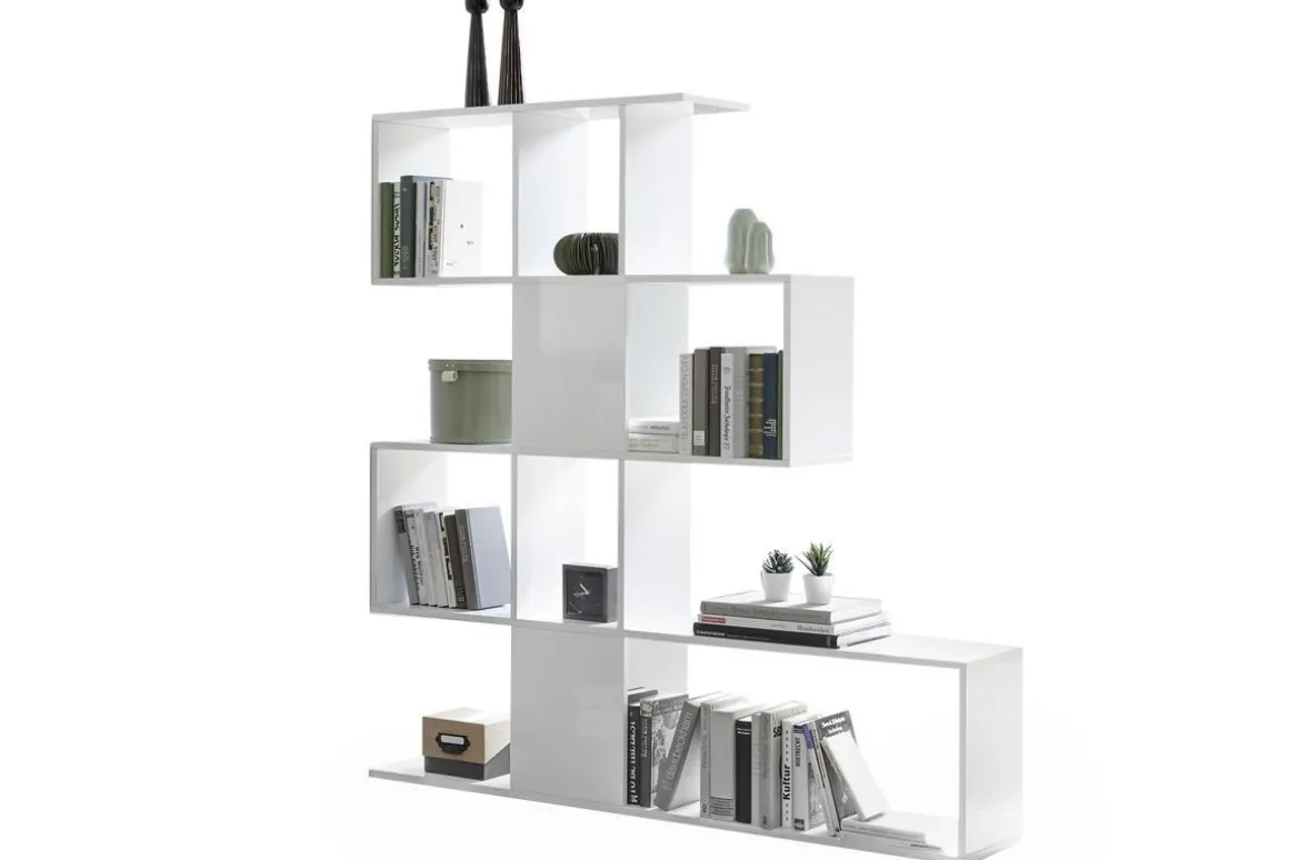 Discount Miliboo Biblioteca separador blanco lacado brillante A147 cm COMO