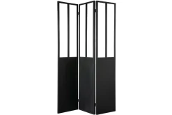 Best Miliboo Biombo en metal negro y cristal 3 paneles RACK