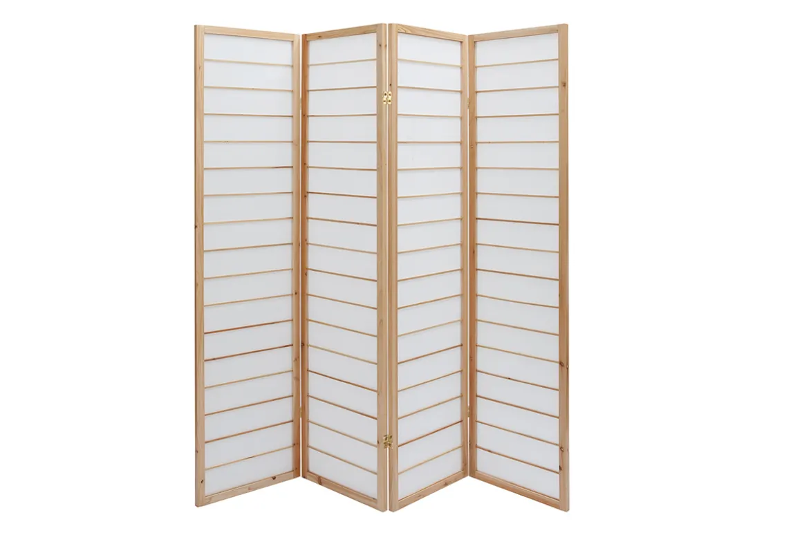 Sale Miliboo Biombo japonés de madera natural y papel de arroz GIBON