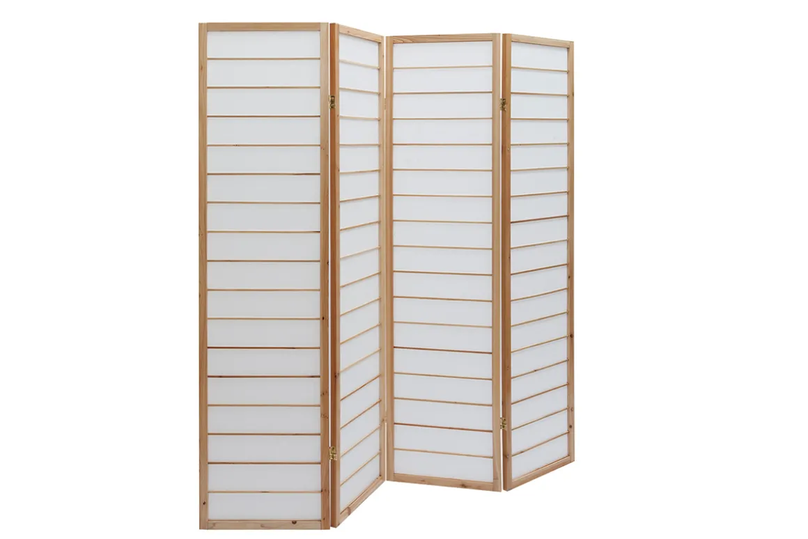 Sale Miliboo Biombo japonés de madera natural y papel de arroz GIBON