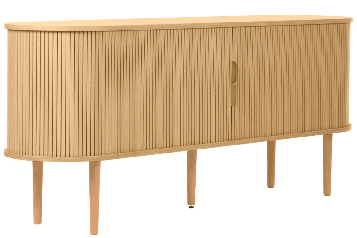 Flash Sale Miliboo Buffet vintage madera clara de roble con almacenamiento 2 puertas correderas L180 cm EPIC