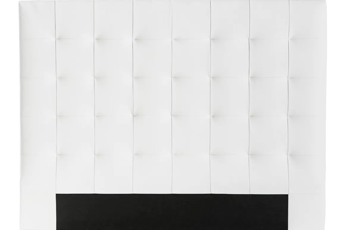Discount Miliboo Cabecero capitoné blanco 160 cm HALCIONA