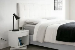 Discount Miliboo Cabecero capitoné blanco 160 cm HALCIONA