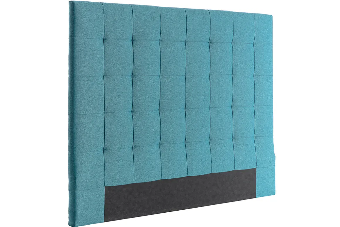 New Miliboo Cabecero capitoné en tejido azul petróleo 140 cm HALCIONA