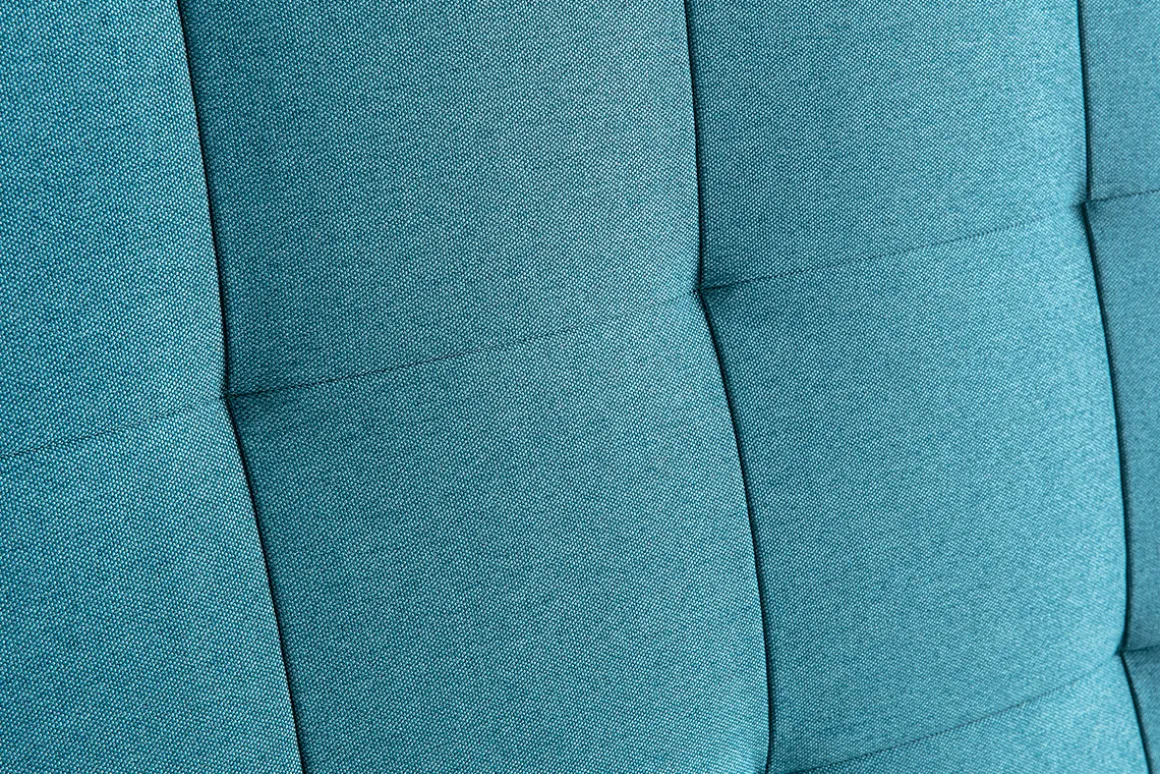 New Miliboo Cabecero capitoné en tejido azul petróleo 140 cm HALCIONA