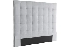 Fashion Miliboo Cabecero capitoné en tejido gris 140 cm HALCIONA