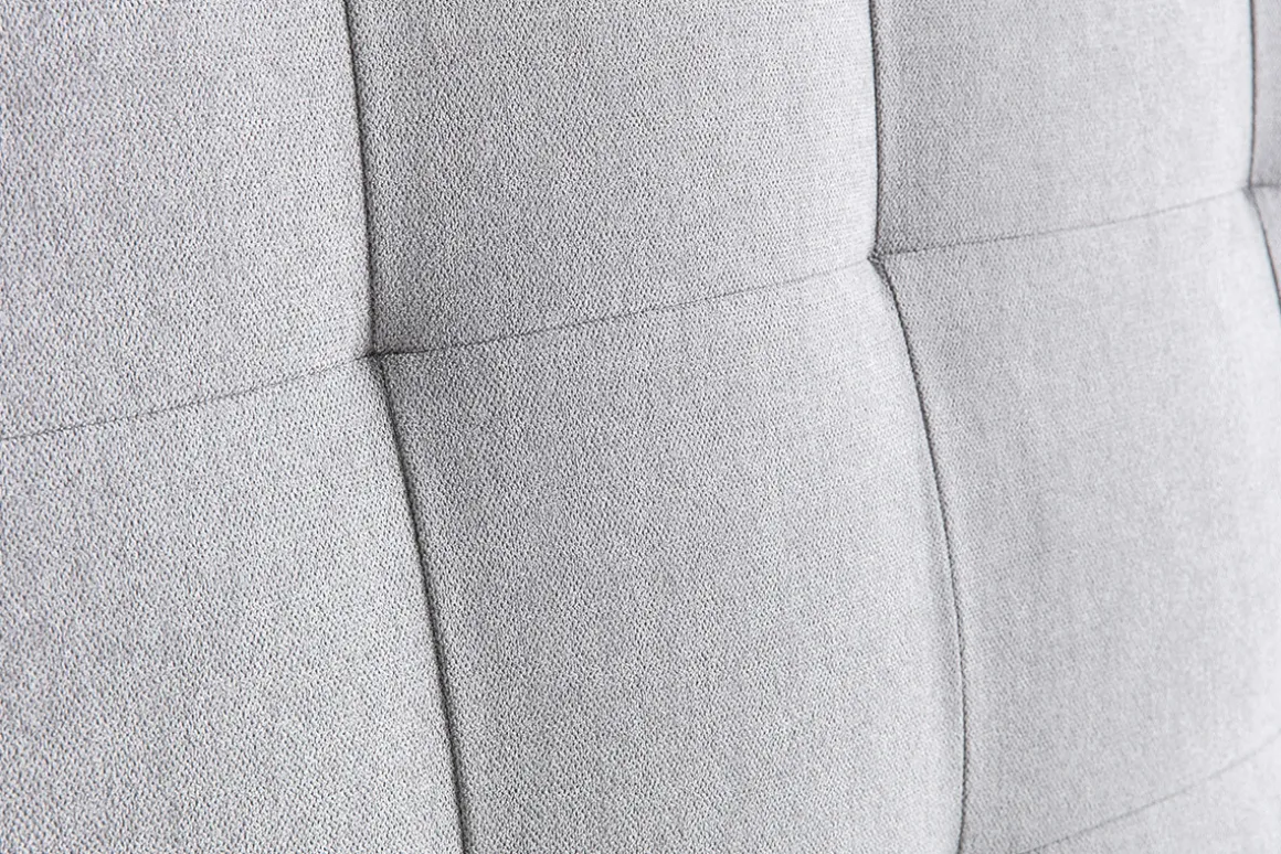 Fashion Miliboo Cabecero capitoné en tejido gris 140 cm HALCIONA
