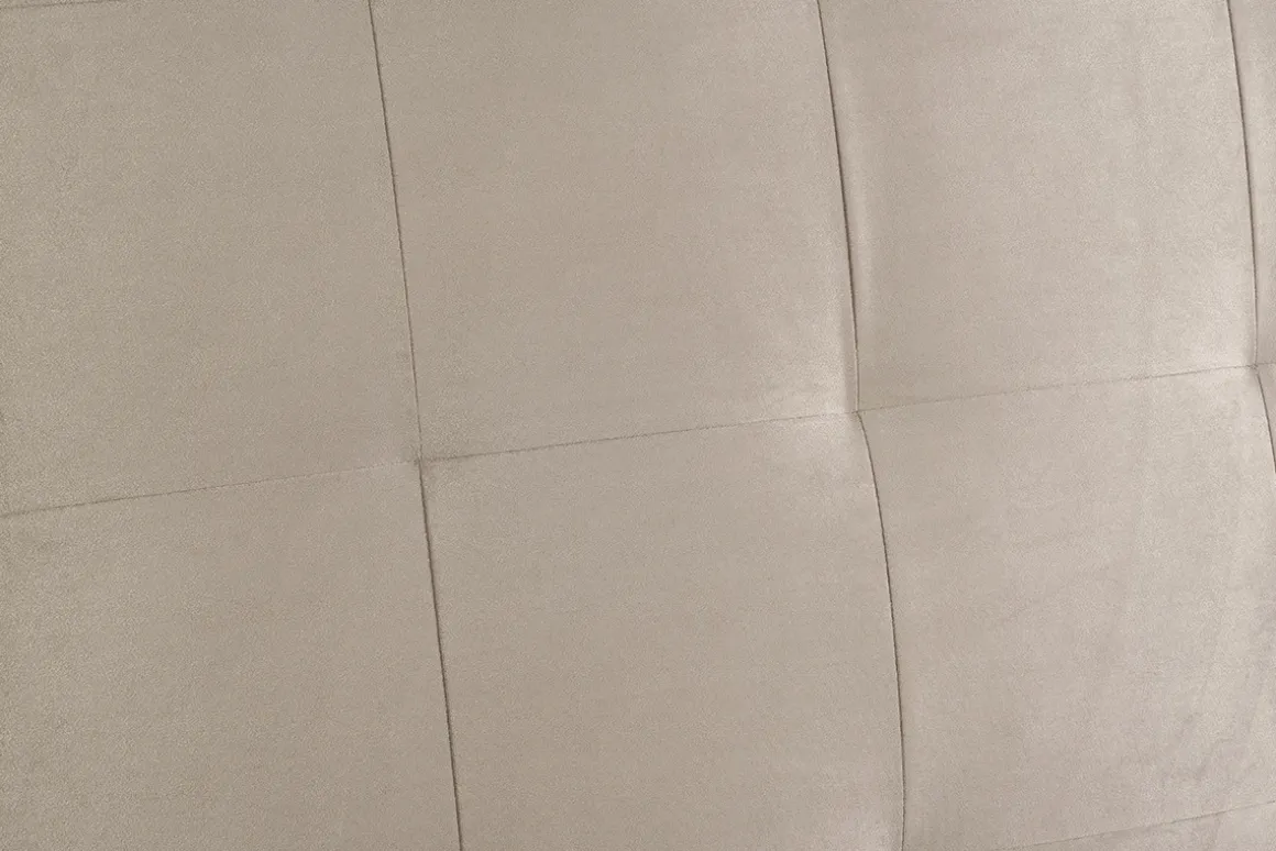 Clearance Miliboo Cabecero de cama capitoné de terciopelo color topo 140 cm HALCIONA
