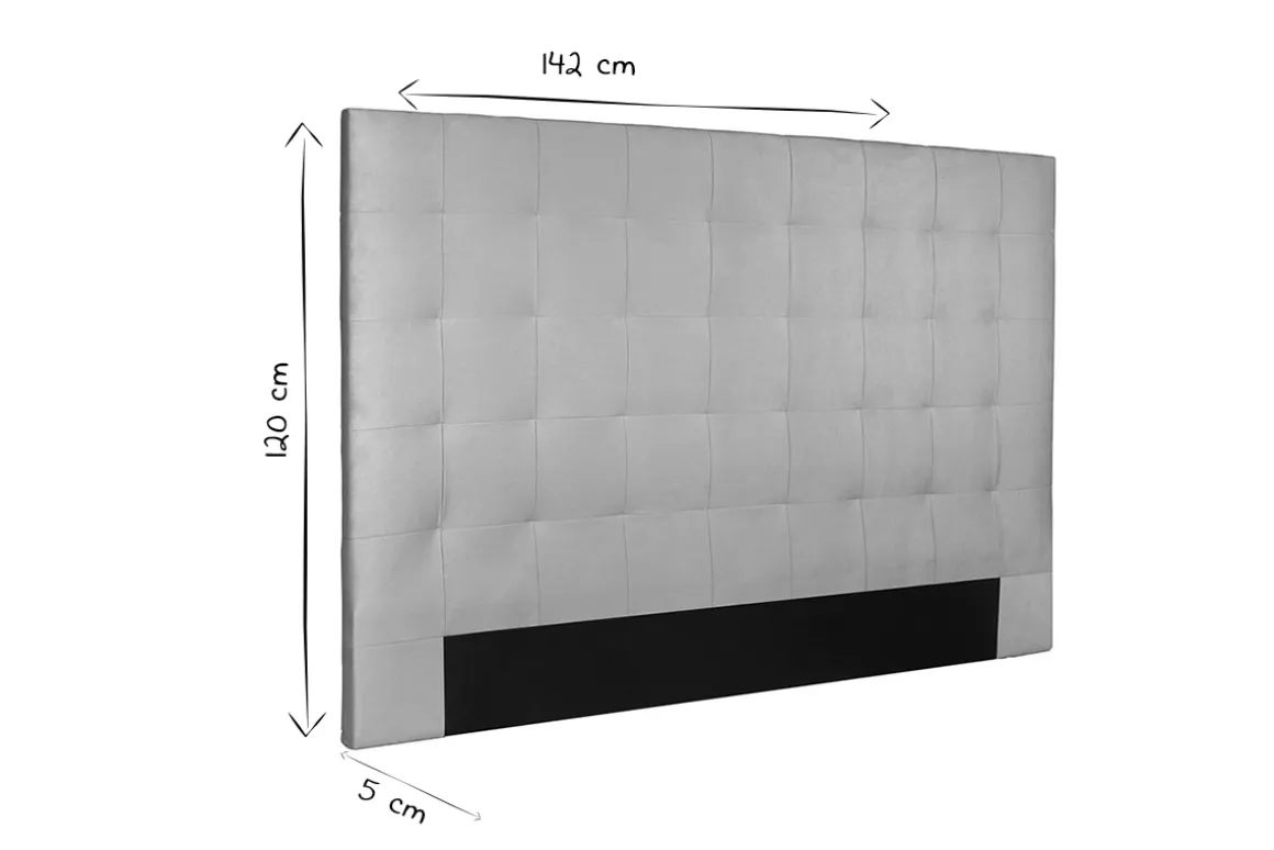Clearance Miliboo Cabecero de cama capitoné de terciopelo color topo 140 cm HALCIONA