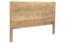 Hot Miliboo Cabecero de cama de madera de mango maciza con grabados 165 cm LINIUM
