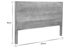 Hot Miliboo Cabecero de cama de madera de mango maciza con grabados 165 cm LINIUM