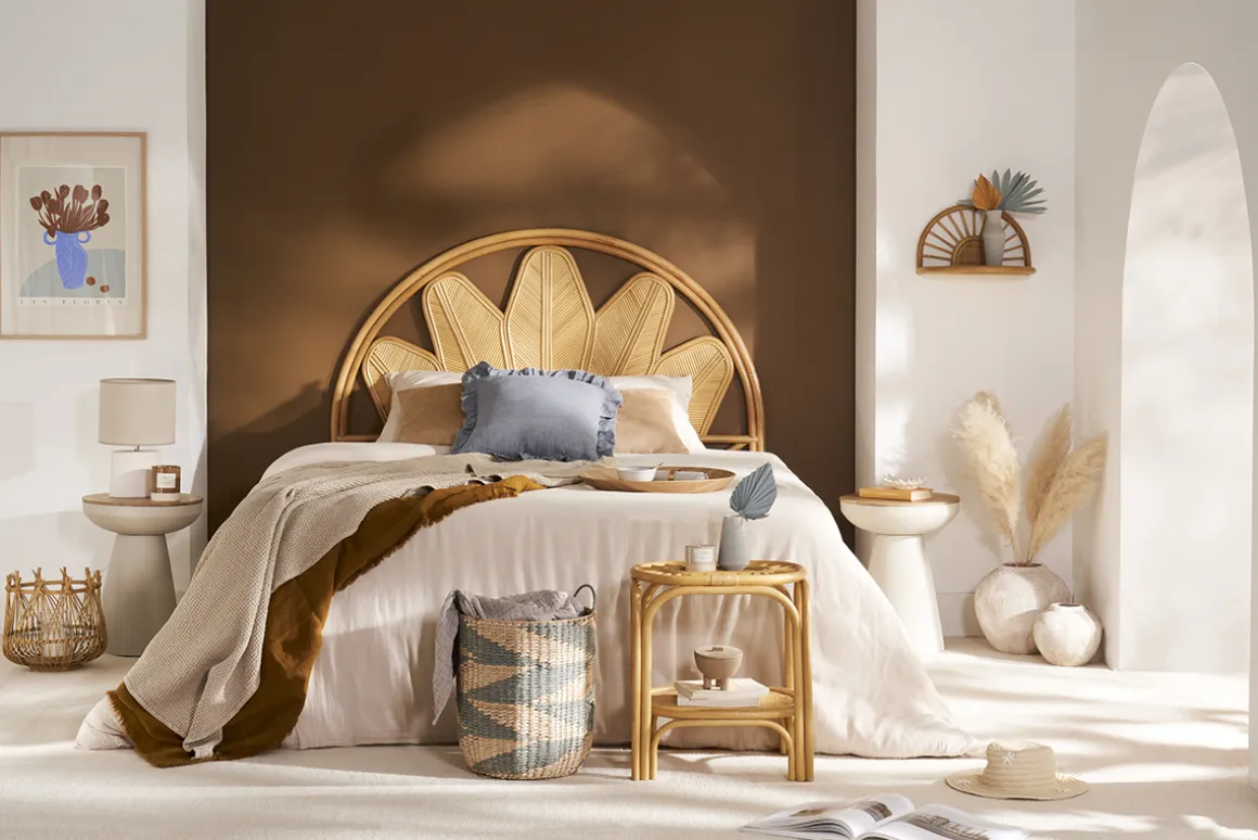 Flash Sale Miliboo Cabecero de cama de ratán natural 160 cm NALAH