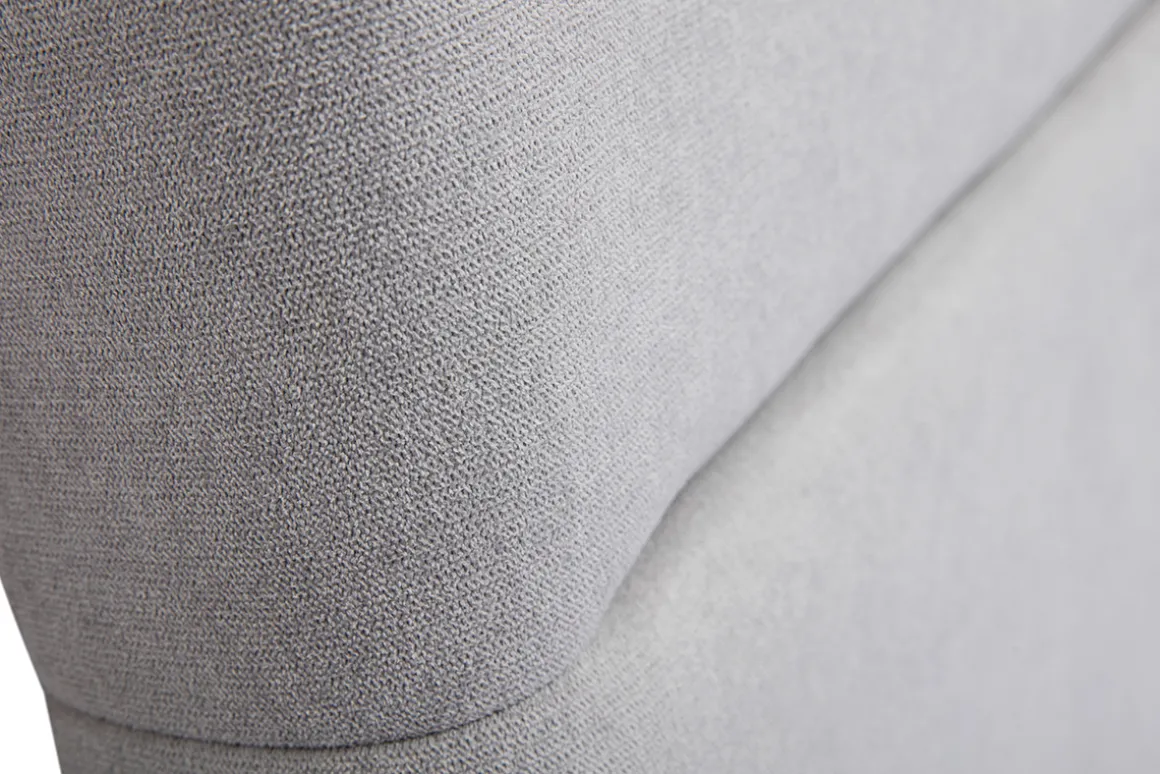 Best Sale Miliboo Cabecero de cama de tela efecto aterciopelado gris 164 cm CHELSEA
