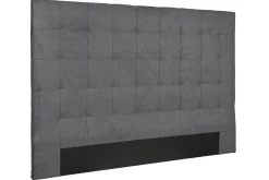 Online Miliboo Cabecero de cama en tela acolchada gris antracita 180 cm HALCIONA