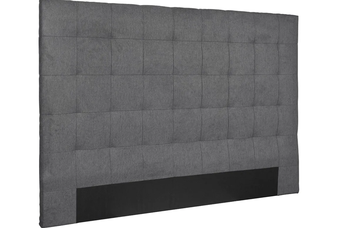 Online Miliboo Cabecero de cama en tela acolchada gris antracita 180 cm HALCIONA