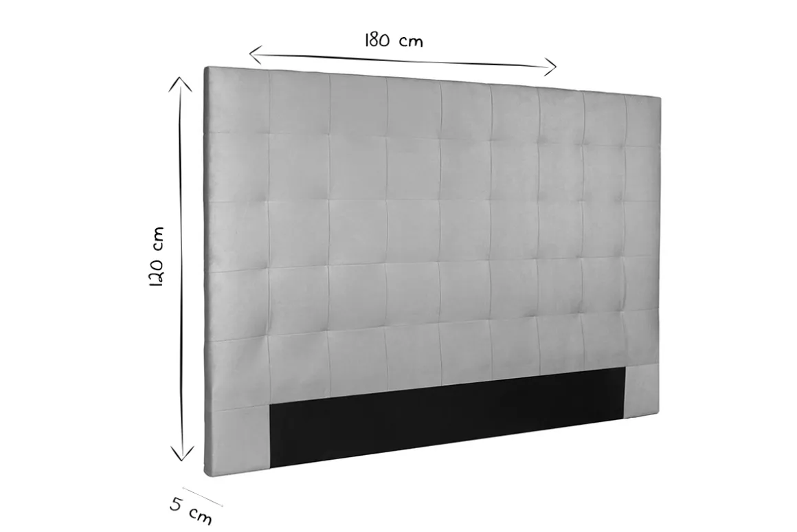 Online Miliboo Cabecero de cama en tela acolchada gris antracita 180 cm HALCIONA
