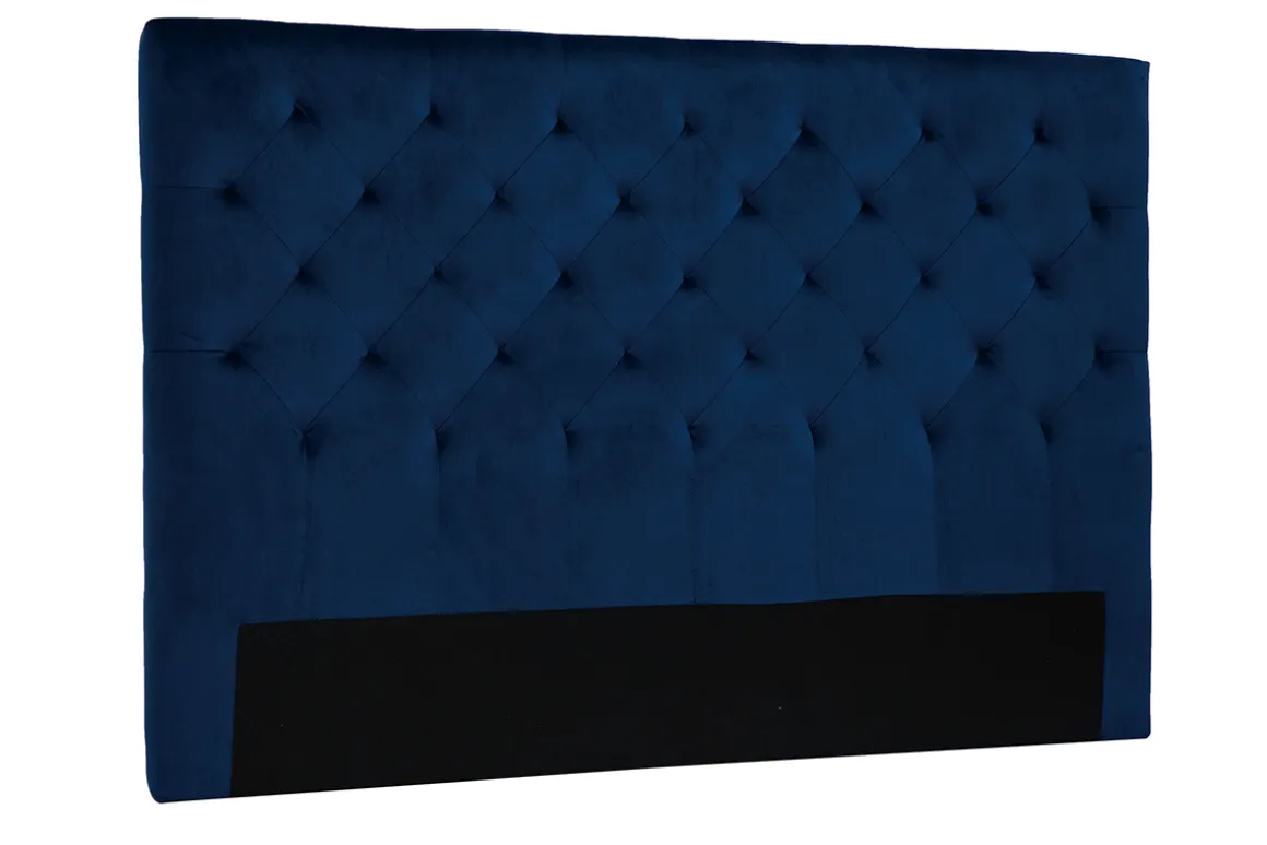 Sale Miliboo Cabecero de cama tapizado con terciopelo azul noche 160 cm ENGUERRAND