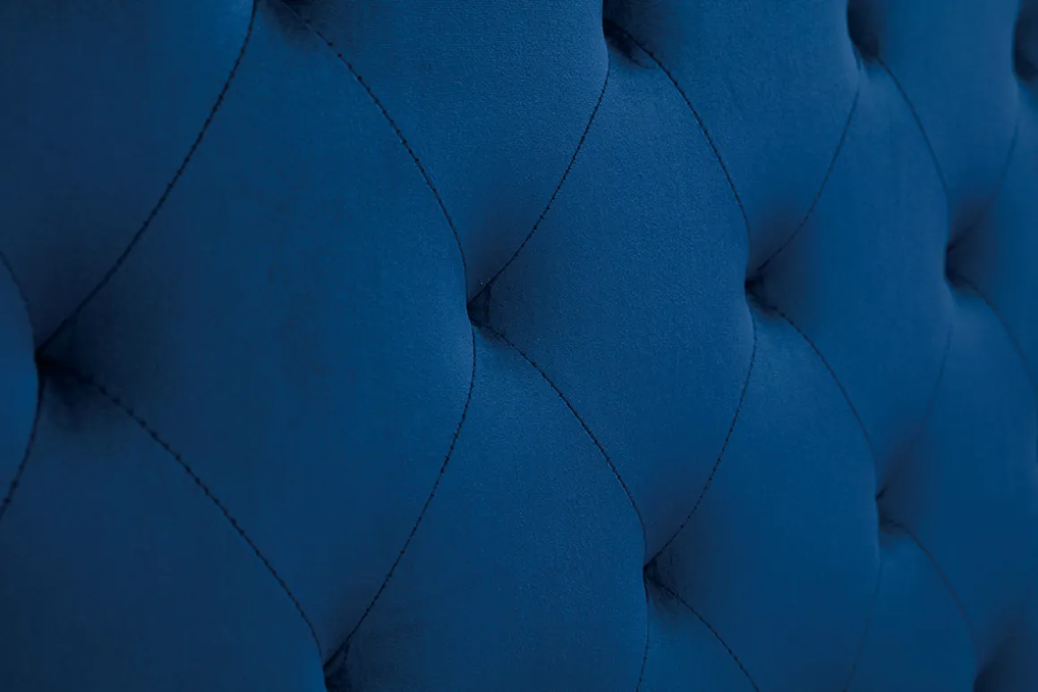 Sale Miliboo Cabecero de cama tapizado con terciopelo azul noche 160 cm ENGUERRAND