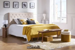 Sale Miliboo Cabecero de cama tapizado con terciopelo azul noche 160 cm ENGUERRAND