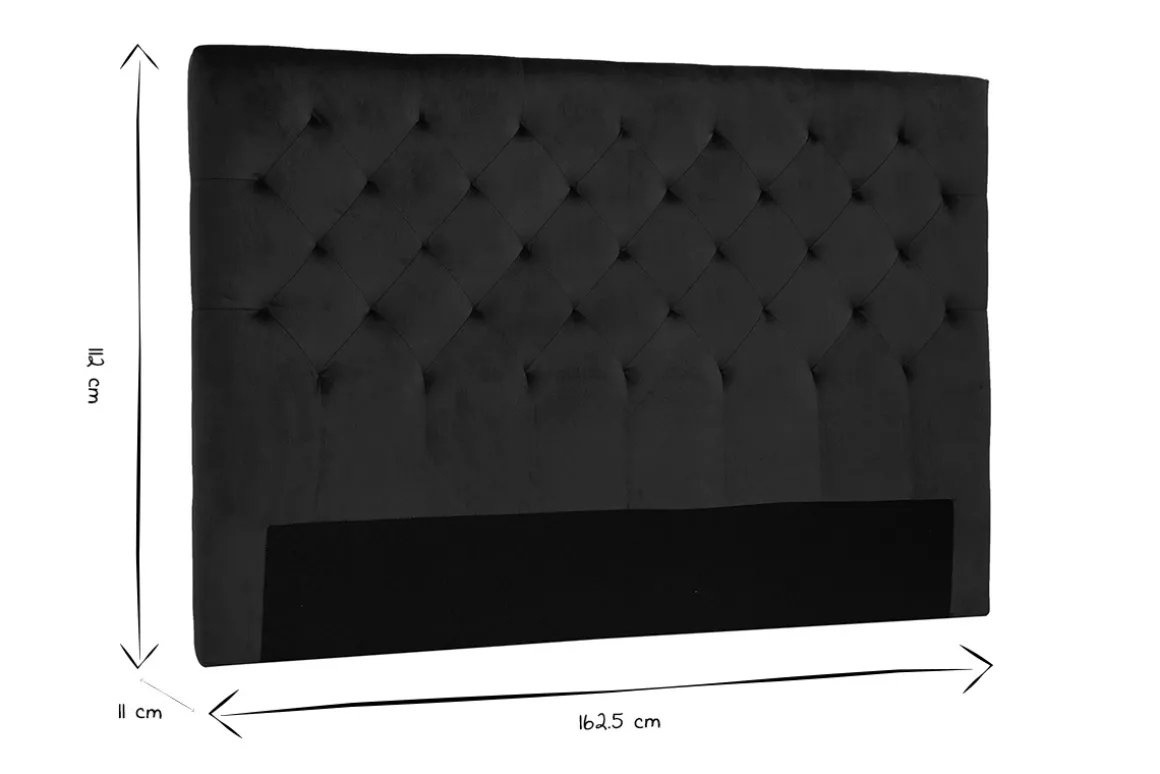 Sale Miliboo Cabecero de cama tapizado con terciopelo azul noche 160 cm ENGUERRAND