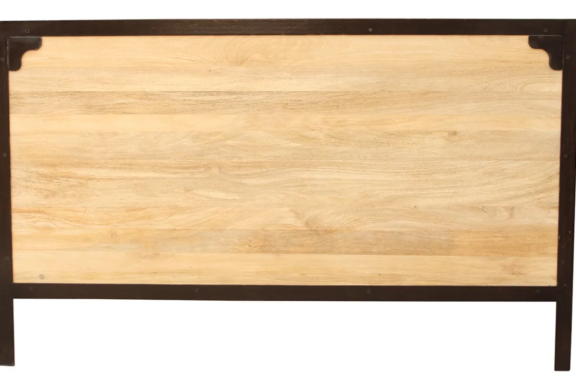 Outlet Miliboo Cabecero en metal y madera de mango INDUSTRIA