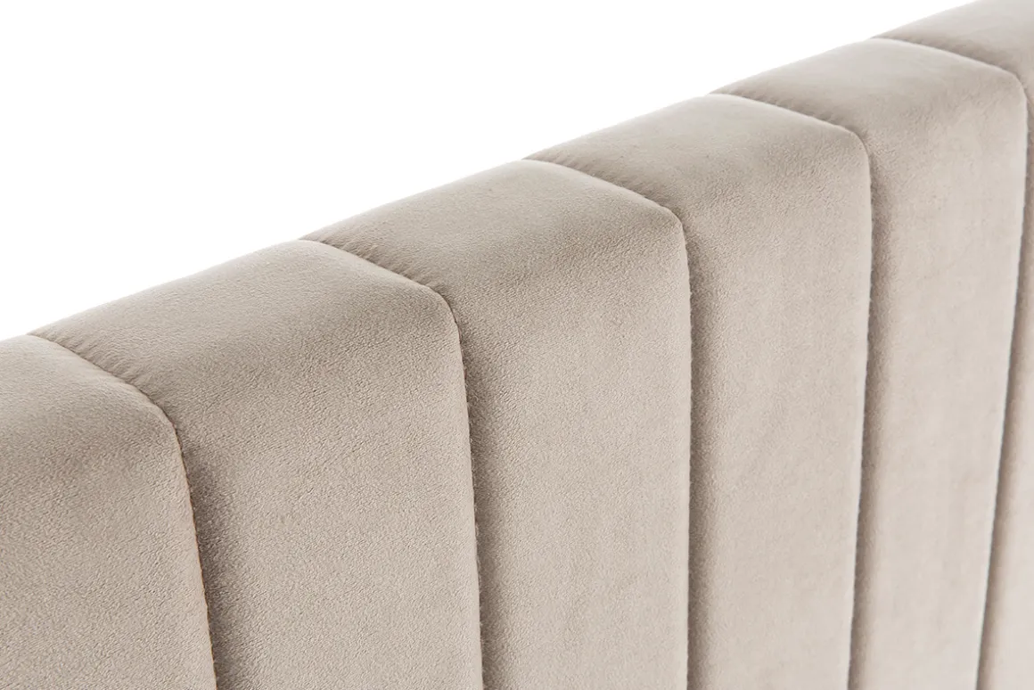 New Miliboo Cabecero en terciopelo beige grisáceo L170 cm NEHA