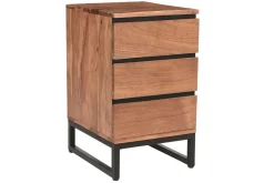 Best Miliboo Cajonera de escritorio con 3 cajones de acacia maciza y metal HOORN
