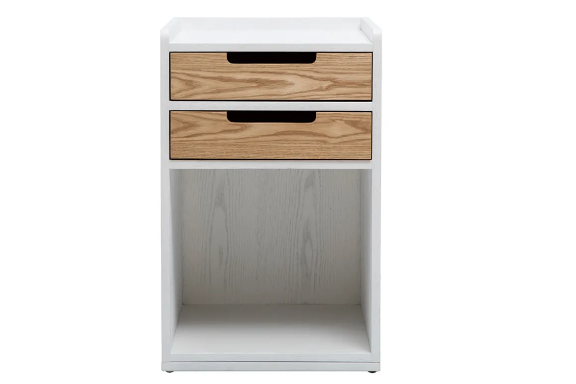 Clearance Miliboo Cajonera de escritorio nórdico blanco y madera OPUS