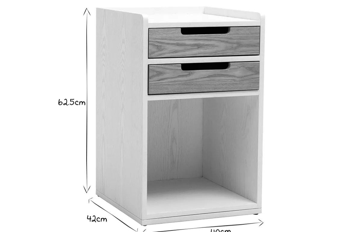 Clearance Miliboo Cajonera de escritorio nórdico blanco y madera OPUS