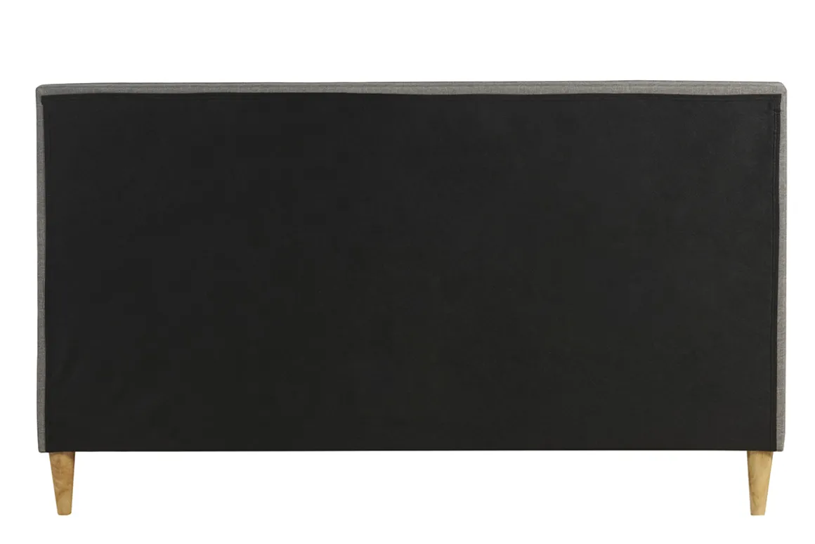 Online Miliboo Cama 2 plazas 160 x 200 cm con cabecero de cama de tela gris claro LEONCE