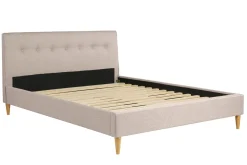Store Miliboo Cama 2 plazas 160 x 200 cm con cabecero de cama de tela beige LEONCE