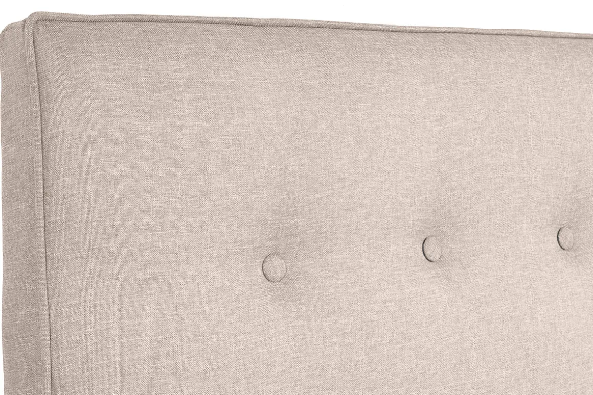 Store Miliboo Cama 2 plazas 160 x 200 cm con cabecero de cama de tela beige LEONCE