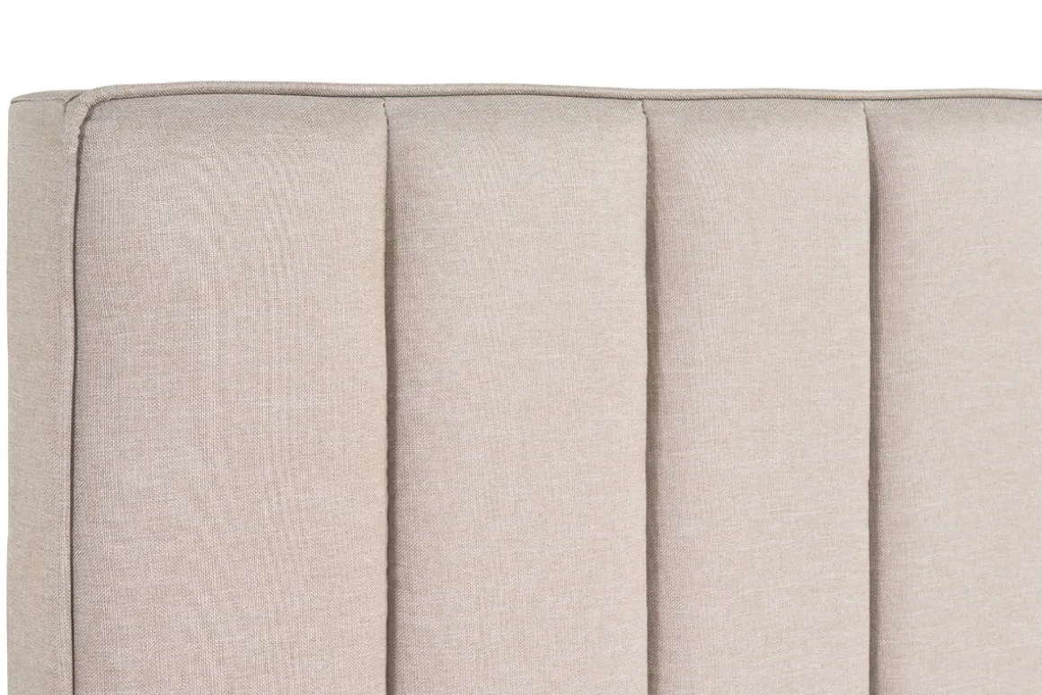 Cheap Miliboo Cama 2 plazas 160 x 200 cm de tela beige DIANE