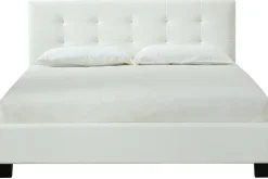 Flash Sale Miliboo Cama 160 x 200 PU blanca acolchada MARQUISE