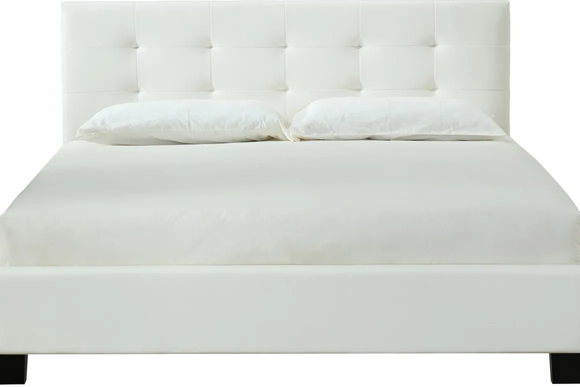 Flash Sale Miliboo Cama 160 x 200 PU blanca acolchada MARQUISE