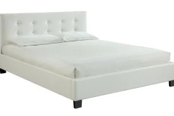 Flash Sale Miliboo Cama 160 x 200 PU blanca acolchada MARQUISE