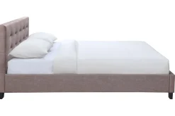 Fashion Miliboo Cama 160 x 200 tela camel acolchada MARQUISE