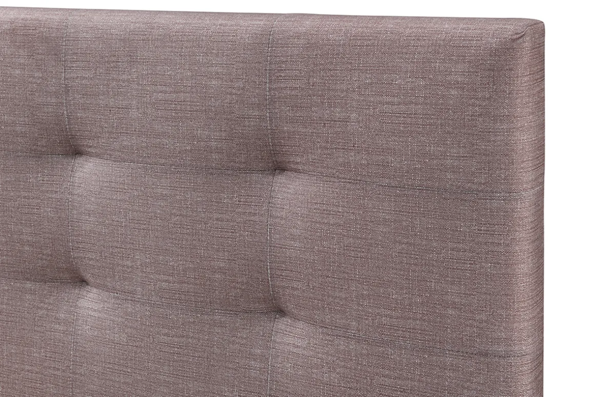 Fashion Miliboo Cama 160 x 200 tela camel acolchada MARQUISE