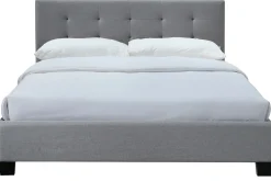 Flash Sale Miliboo Cama 160 x 200 tela gris acolchada MARQUISE