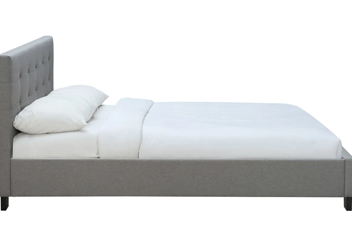 Flash Sale Miliboo Cama 160 x 200 tela gris acolchada MARQUISE