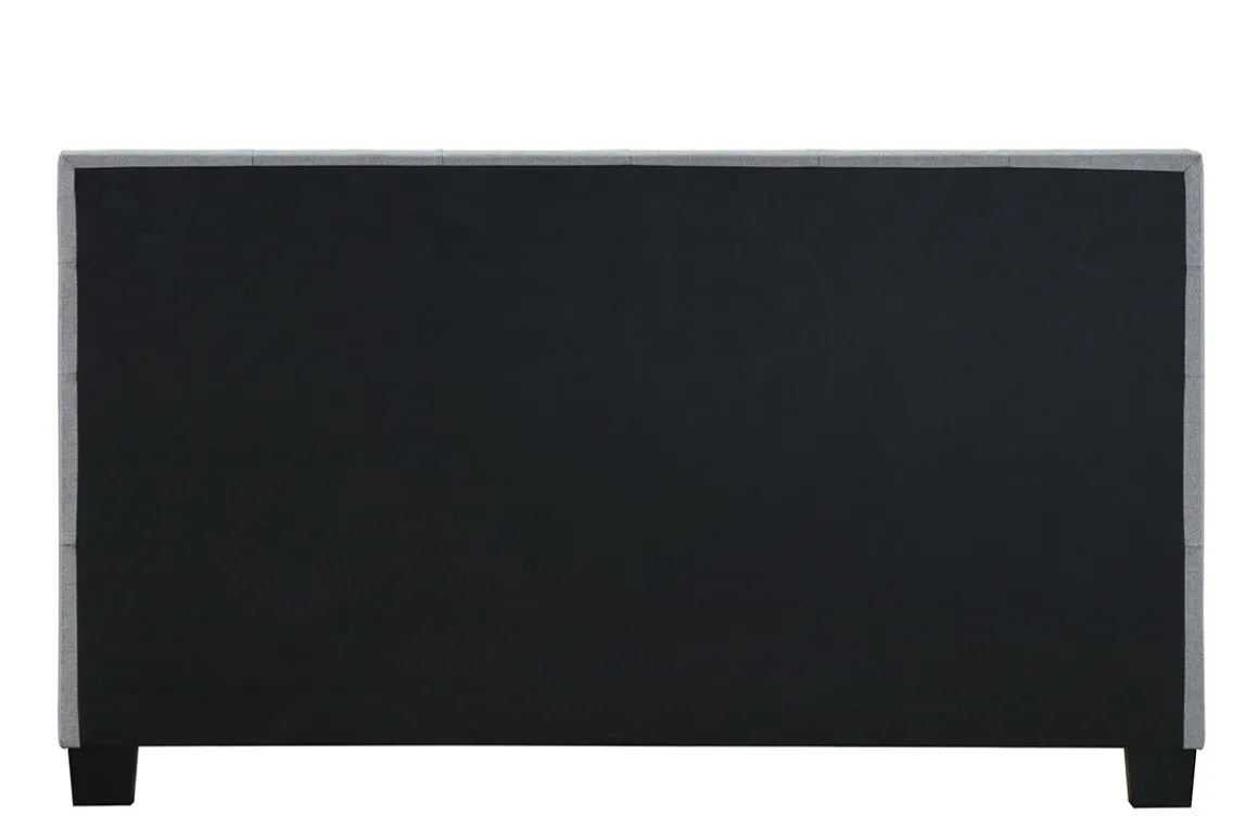 Flash Sale Miliboo Cama 160 x 200 tela gris acolchada MARQUISE
