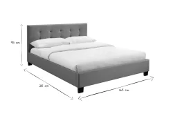 Flash Sale Miliboo Cama 160 x 200 tela gris acolchada MARQUISE